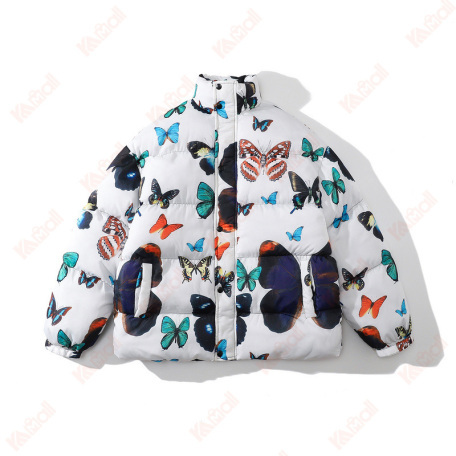 white not hooded puffer jacket